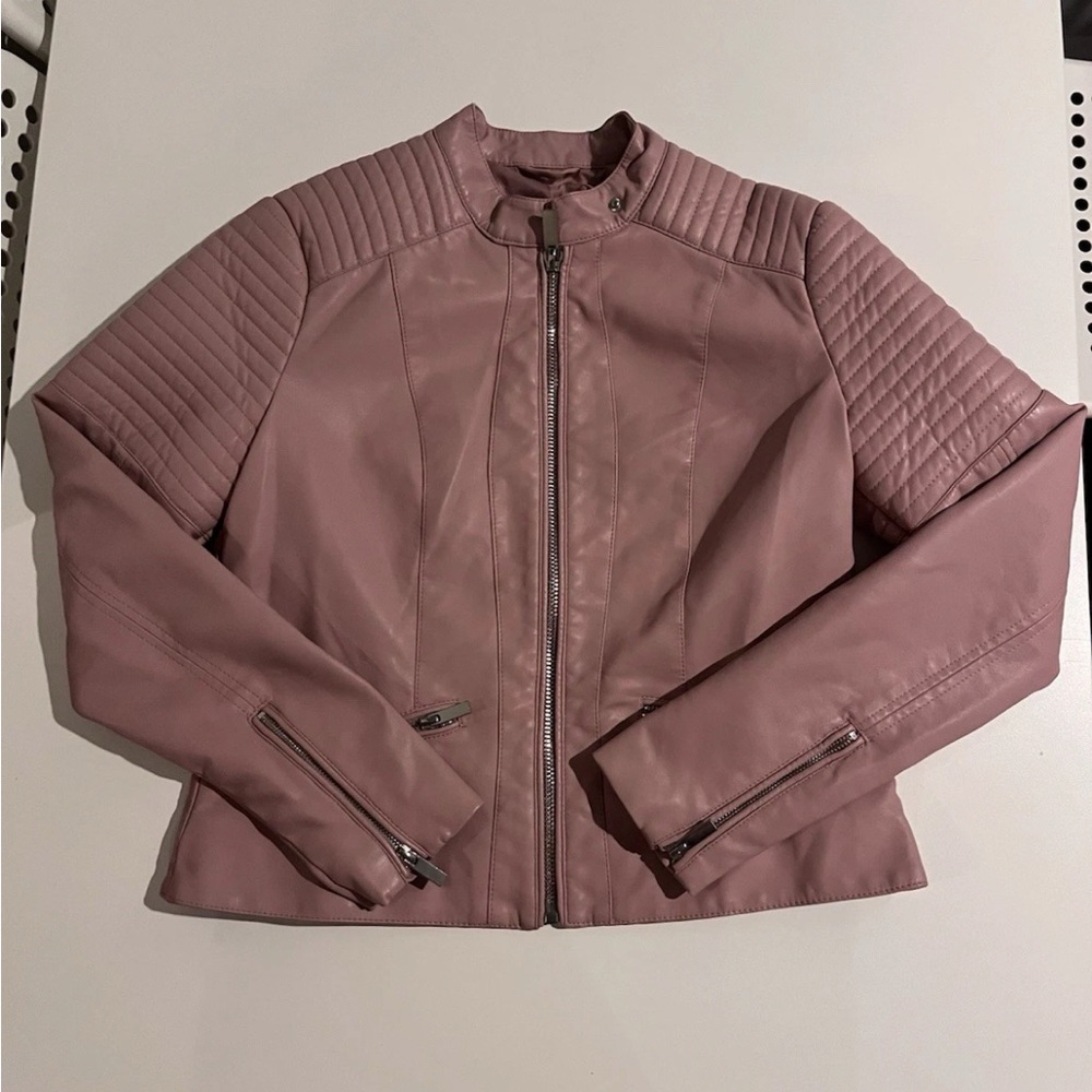 New York & Company Dusty Pink Leather Jacket